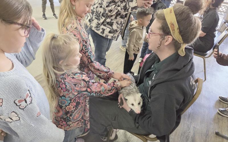 Perryton residents got treated to a special program by Amarillo’s Wild West Wildlife Rehabilitation Center at the Museum of the Plains. Volunteers at the center spoke to a roomful of kids, parents, and animal lovers about the work the center does caring for injured animals before releasing them back into the wild. They also brought a number of tame ambassador animals, including an opossum, a skunk, a Texas tortoise, and a corn snake.