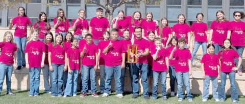 Perryton Junior High School’s sixth grade choir participated in the Dumas Festival on Saturday, April 12. The choir received sweepstakes after receiving 1’s, the highest possible rating, from all three judges at the festival for concert and sight reading. The sixth grade choir will be performing in concert with the junior high’s other choirs on Friday, May 9, at 7 p.m. in the junior high auditorium.
