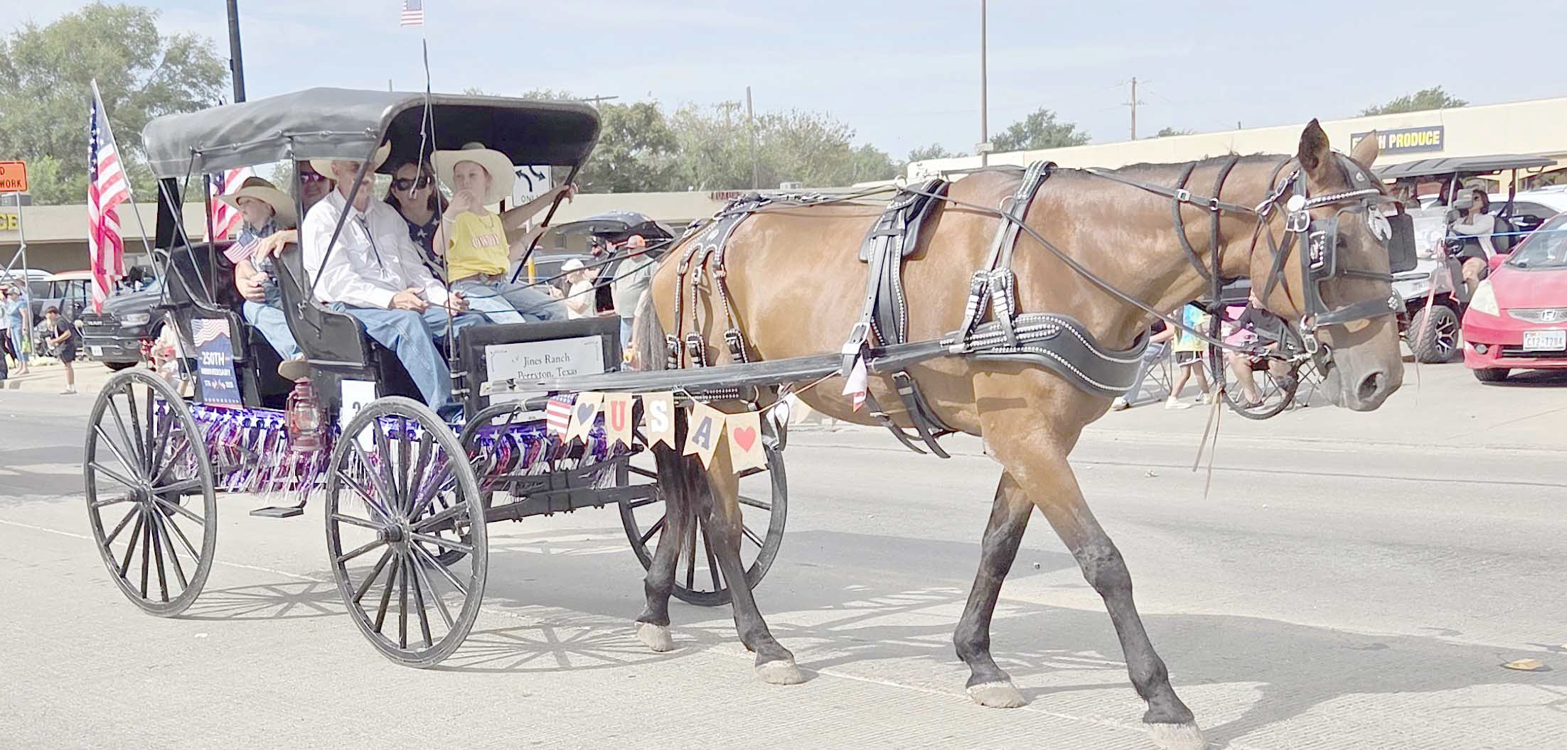 The annual Wheatheart of the Nation Celebration parade on Saturday, Aug. 22, brought folks from all over Perryton and Ochiltree County for the fun and festivities. The prize for the best Live Animal entry in the parade went to Jines Ranch.