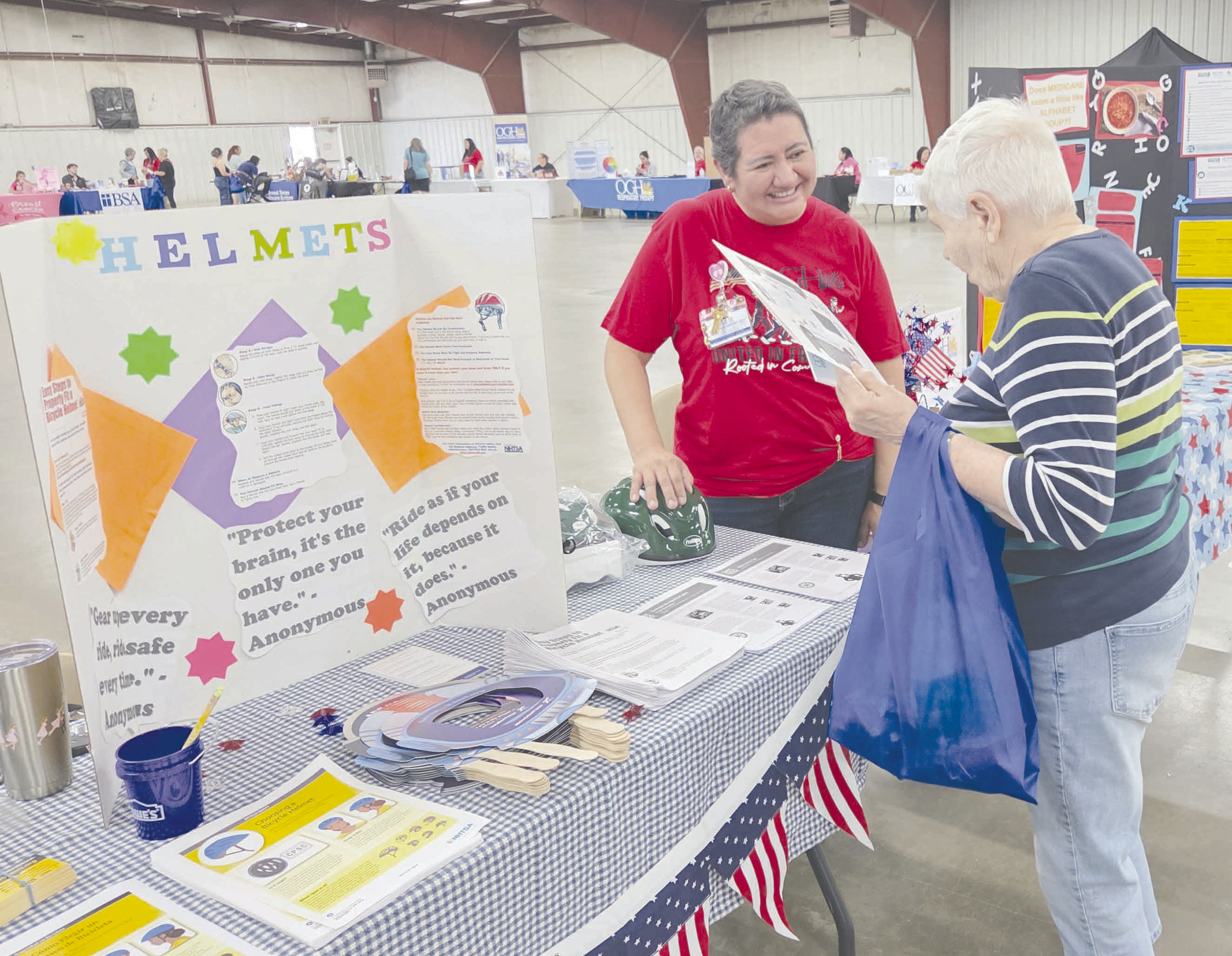Local residents turned out on Tuesday, Oct. 13, to attend Ochiltree General Hospital’s Health Fair at the Ochiltree County Expo Center. In addition to free lab testing for cholesterol, thyroid issues, blood sugar, and more, attendees also got to chat with local health care experts about OGH programs and offices, as well as visiting informational and promotional booths from other health care organizations throughout the fair.