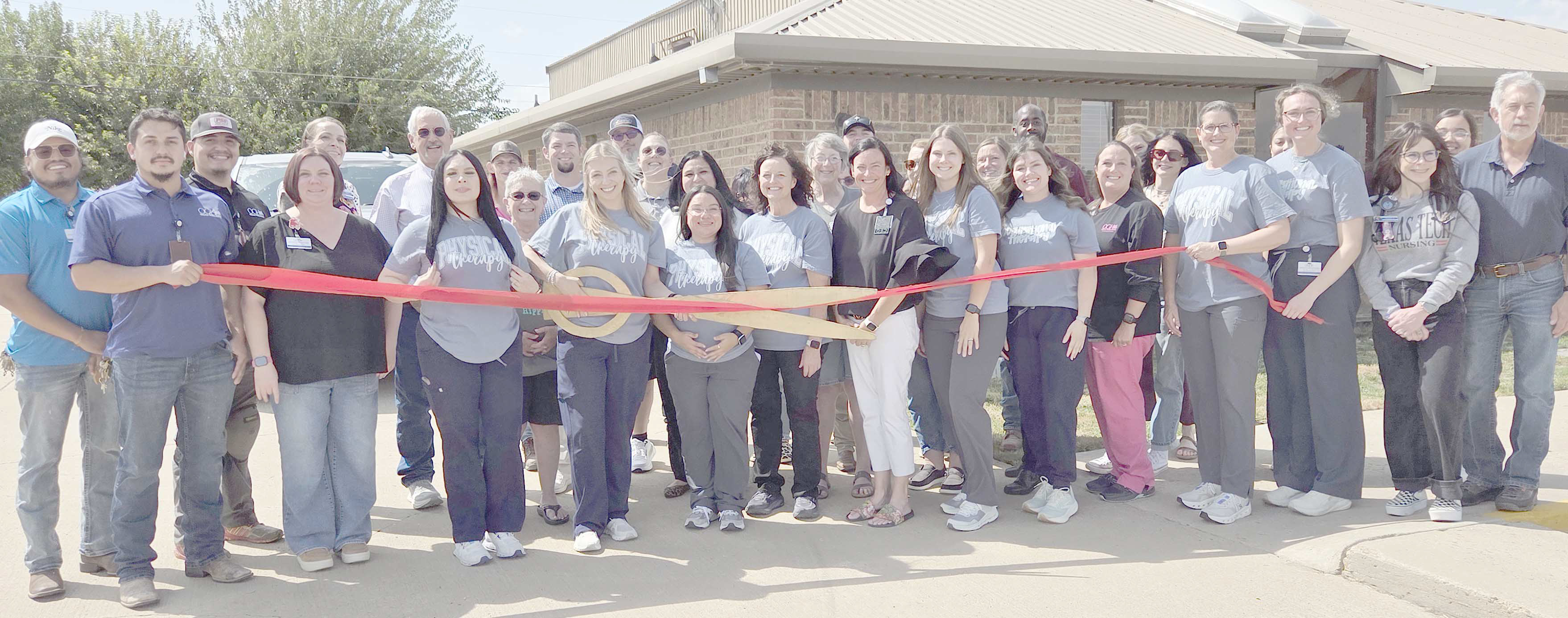 Staff members at Ochiltree General Hospital and members of the Perryton-Ochiltree Chamber of Commerce, along with friends, family, staff, and well-wishers were on hand recently for a ribbon-cutting ceremony for the new OGH Physical Therapy and Occupational Therapy Department, now located in the Childers and Siewert Building at 3006 Garrett Drive.