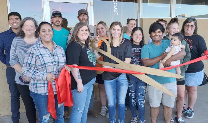 RIBBON CUTTING FOR RED SEA NUTRITION— Perryton-Ochiltree Chamber of Commerce members gathered Tuesday afternoon for a ribbon-cutting ceremony to commemorate the grand opening of Red Sea Nutrition at 920 S. Main Street in Perryton. The nutrition club is owned by Amber Balzer.