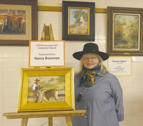 BOZEMAN NAMED FEATURED ARTIST— Nancy A. Bozeman, DVM, was named he featured artist during this year’s annual student art show at Perryton High School. Her artwork will be featured in the PHS entry foyer and the El Rancho. Bozeman is an award-winning impressionist artist who studied at Texas Tech. This year’s art show will run through May 15; the exhibit will be open during school hours, and it will also be open during the athletic and academic banquets on May 6 and May 13.