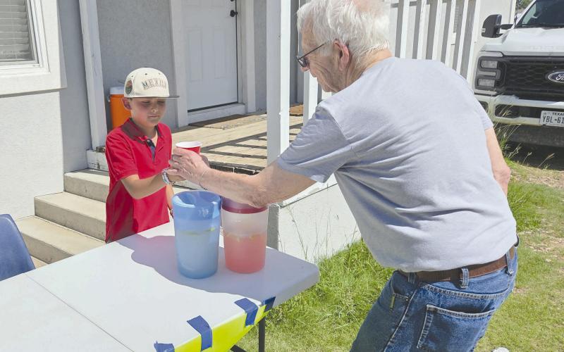 Lemonade stands are a great summer tradition for kids of all ages, and with temperatures on the rise, everyone could enjoy a chance to cut the summer heat with something cold and sweet. Alex Hernandez, age 10, at 421 S. Cedar, had his lemonade stand out last Saturday afternoon, offering delicious, ice-cold lemonade for just a dollar for Senn Slemmons.
