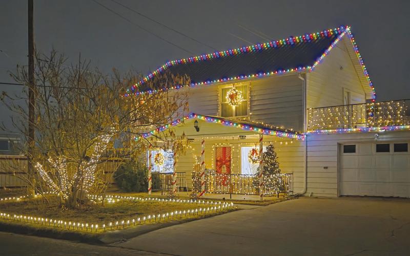 Many Perryton and Ochiltree County residents decorated their homes, both inside and out, for the Christmas season this year. Bright lights on houses and trees, inflatable snowmen, illuminated nativity scenes and more showed up in yards all over town. Among the brightly decorated houses was the home of Juan Barrales at 410 SW 5th.