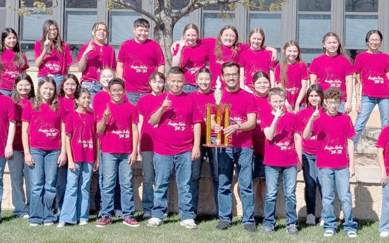 Perryton Junior High School’s sixth grade choir participated in the Dumas Festival on Saturday, April 12. The choir received sweepstakes after receiving 1’s, the highest possible rating, from all three judges at the festival for concert and sight reading. The sixth grade choir will be performing in concert with the junior high’s other choirs on Friday, May 9, at 7 p.m. in the junior high auditorium.