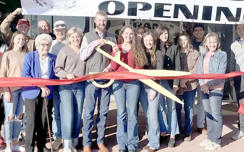 Members of the Perryton-Ochiltree Chamber of Commerce, along with friends, family, staff, and well-wishers were on hand recently for a ribbon-cutting ceremony for Alye &amp; Co. at 114 S. Main Street in Perryton. The flower shop and home decor store is owned by Alye Waide.