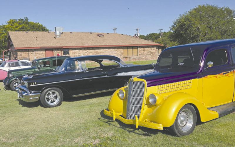 VINTAGE VEHICLES TO VIEW—The Ochiltree County Senior Citizens Association held their annual car show fundraiser on June 19 at the Senior Citizen Center. Attendees got a meal of homemade hamburgers, as well as the chance to check out a bunch of classic, vintage, and muscle cars.