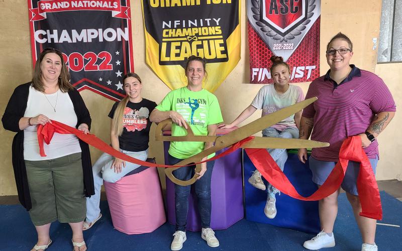 – Members of the Perryton-Ochiltree Chamber of Commerce, along with staff members were on hand on July 19 for a ribbon-cutting ceremony for INKS Gym at 701 E. Brillhart in Perryton. The gymnastics, cheerleading, and dance studio is owned by Karen Servantez.