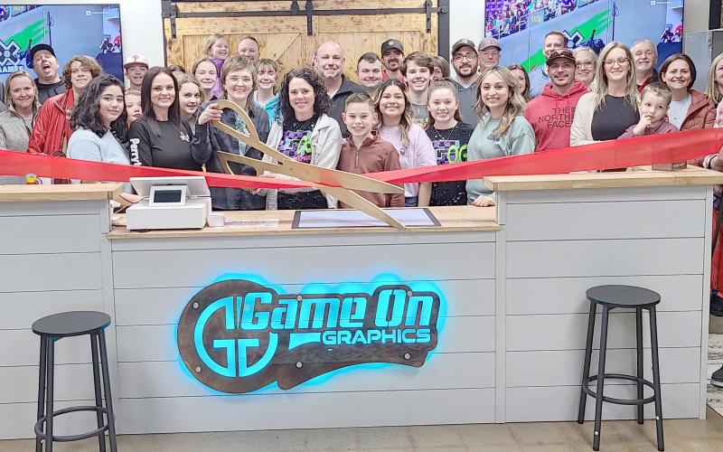 A ribbon-cutting ceremony was recently held for the grand re-opening of Game On Graphics at 212 S. Main in Perryton. The clothing store and graphic design shop is owned by Michael and Lindy Loftis.