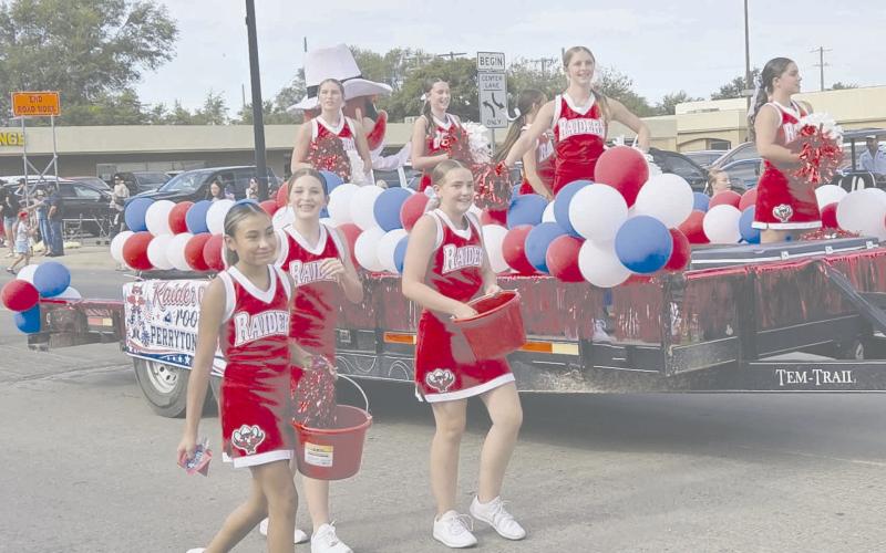 Perryton’s Wheatheart of the Nation Celebration parade brought thousands of viewers out to enjoy the show on Saturday, Aug. 22. The winner of the Non-Profit division of parade entries was the float for Perryton Junior High Cheer