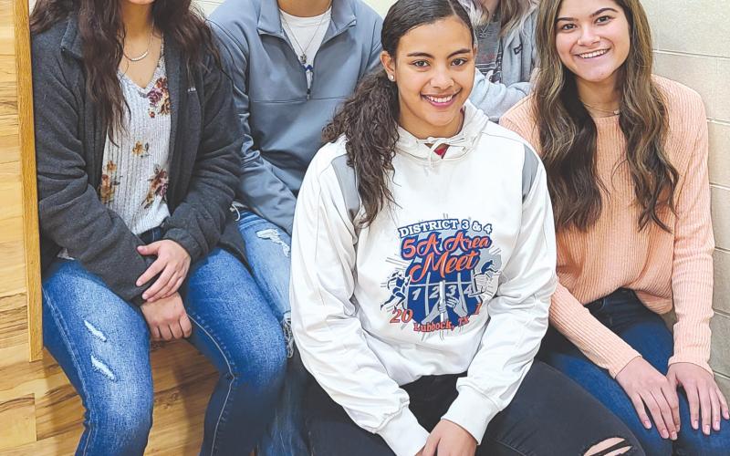 RANGERETTES NAMED TO ALL DISTRICT TEAM Five Rangerettes have been named to this year�s All District 4-4A Basketball team. Pictured are, from left, front row, are Johanna Perez and Morgyn Vela; back row: Tanya Navarrete (honorable mention), Tori Rivera (honorable mention), and Erin Merkel (co-winner of Newcomer of the Year).