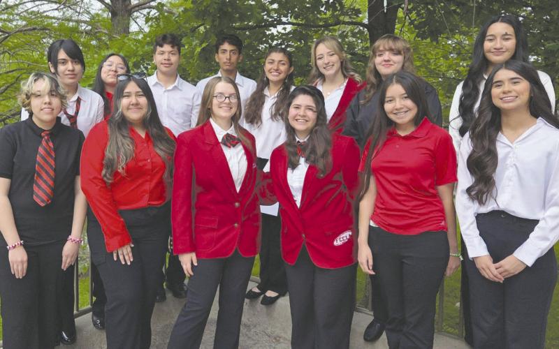 Fourteen students from Perryton High School’s chapter of Family, Career and Community Leaders of America (FCCLA) competed in the state competition in Dallas on April 8-11. Pictured are, from left, front row: Milagros Espino, Gissell Becerril, Addison Brown, Marisol Garcia, Jazlyn Cervantes, and Mia Gonzalez; back row: Sara Flores, Aiko Valdez Pacheco, Diego Rosales, Abraham Gonzalez, Rosa Lopez Uribe, Jaelan Appelhans, Alyssa Olivas, and Mily Bernal.