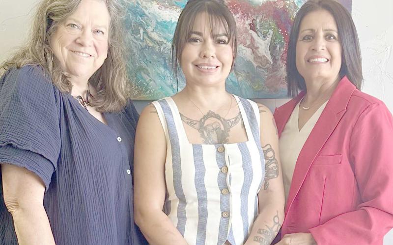 Young Careerist of Month Janette Sandoval, center, with PPW members Frances Aston, left, and Susie Najera