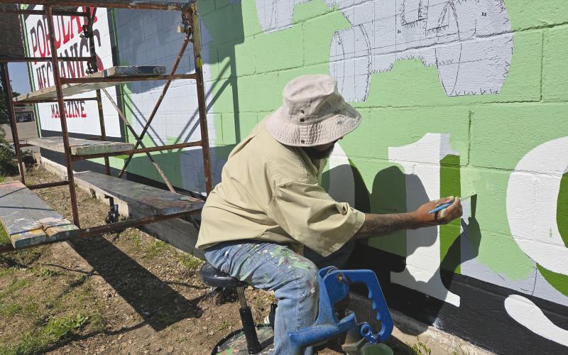 POPULAR MECHANICS MURAL IN PROGRESS