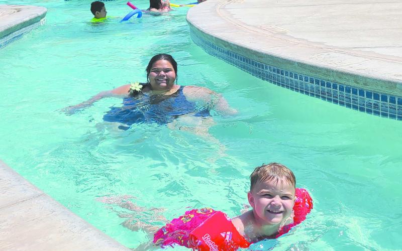 The Perryton Municipal Water Park has opened once again for the summer swimming season. The regular hours for the water park are Monday through Saturday from 1-7 p.m. On Sundays, the pool is open from 2-6 p.m. In addition to the pool, slides, diving area, and splash pad, many swimmers enjoy floating leisurely around the Lazy River.