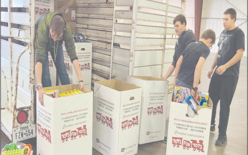 Toys For Tots volunteers were hard at work last week getting toys ready for distribution. The annual tradition focuses on making sure that children in Ochiltree County are able to get toys and gifts for the holiday season. Volunteers worked Thursday evening to unload hundreds of toys and get them organized at the Ochiltree County Expo Center, with distribution happening over the weekend.