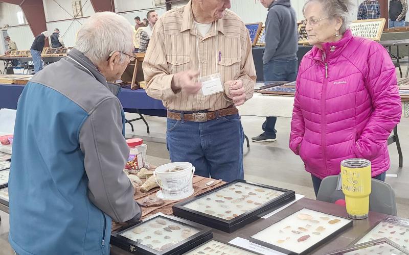NETWORKING FROM THE PAST TO THE PRESENT— The public turned out for the 2024 Stone Age Fair on Saturday at the Ochiltree County Expo Center. The annual event is sponsored by Courson Archaeological Research and is noted for being the largest noncommercial Indian artifact show in the United States.