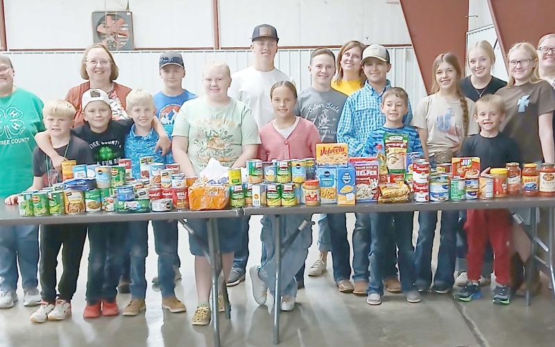 Members of Ochiltree County 4-H held their annual scavenger hunt food drive last week as teams of students roamed Perryton collecting food to donate to Jireh Food Ministry. Members collected almost 200 food items to donate to Jireh.