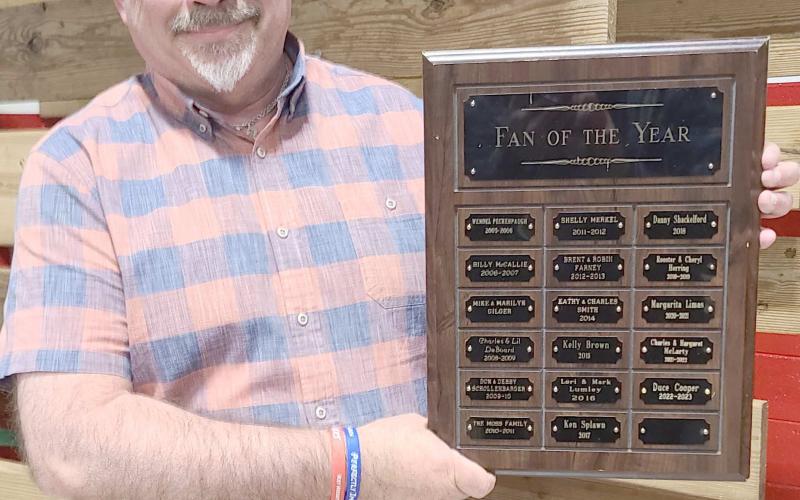 FAN OF THE YEAR— Duce Cooper was named the 2022-2023 Fan of the Year during this year’s Perryton High School All Sports Awards Banquet on Monday evening at the high school.