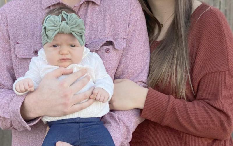 Braiden and Lacey Vernor with daughter Rowan