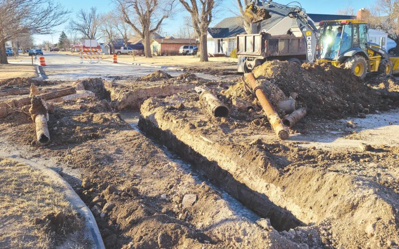 WATER LINE REPAIRS IN PROGRESS AT COLGATE AND 11TH