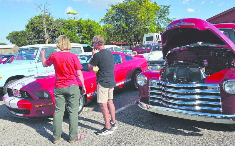 SENIOR CENTER SPOTLIGHTS VINTAGE CARS— The Ochiltree County Senior Citizens Association held their annual car show fundraiser on June 16 at the Senior Citizens Center. Attendees got a meal of homemade hamburgers, as well as the chance to check out a bunch of classic, vintage, and muscle cars.