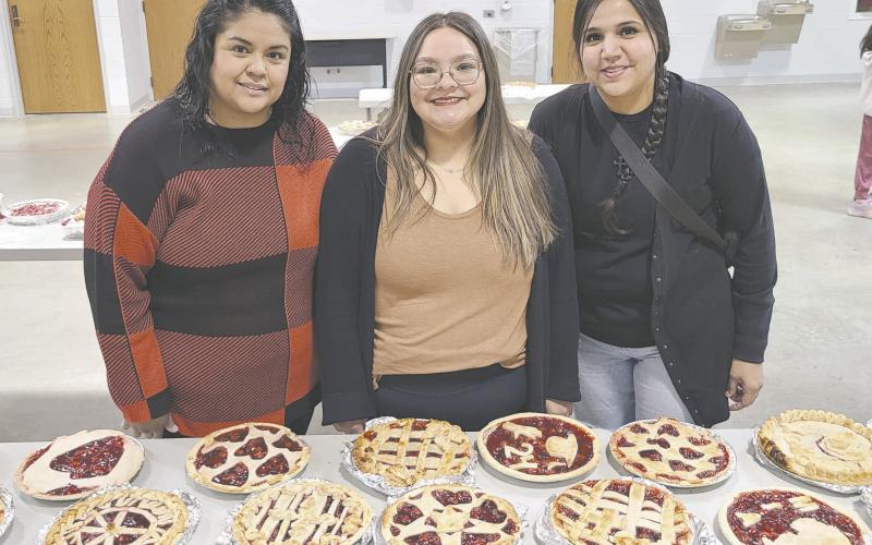 The Rotary Club’s annual Cherry Pie Contest was held on Saturday, Feb. 17. Judges for the contest got to enjoy over 90 delicious pies and desserts that were entered into the competition, which raised over $7,700 for the Rotary Club. Pictured are, from left, judge Maira Carranza, pie contest chair Ana Hernandez, and judge Eliana Morin.
