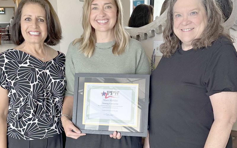 PPW Young Careerist Marci Kirklin, center, and PPW members Susie Najera, left, and Frances Aston