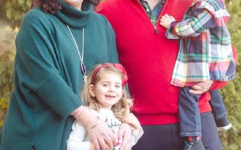 Kimberly and James Bohan-Pitt with twins Seraphina and Harvey