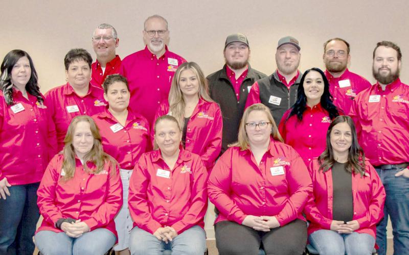 LEADERSHIP PERRYTON XXIII GRADS— Graduation for the 23rd class of Leadership Perryton was held recently. The 17 graduates were, front row, from left, Kyla Garrison, Shayna Carrier and Tosha Allison; second row, Logan Godino, Brittany Myers, Michelle Cabrera, Merary Ojeda, Monica Ruelas, Kim Rios, Kelin Harrison and Gerardo Delgado; and third row, Taylor Manross, Greg Brown, Austin DeWitt, Jody Anderson and Taylor Schaeffer.
