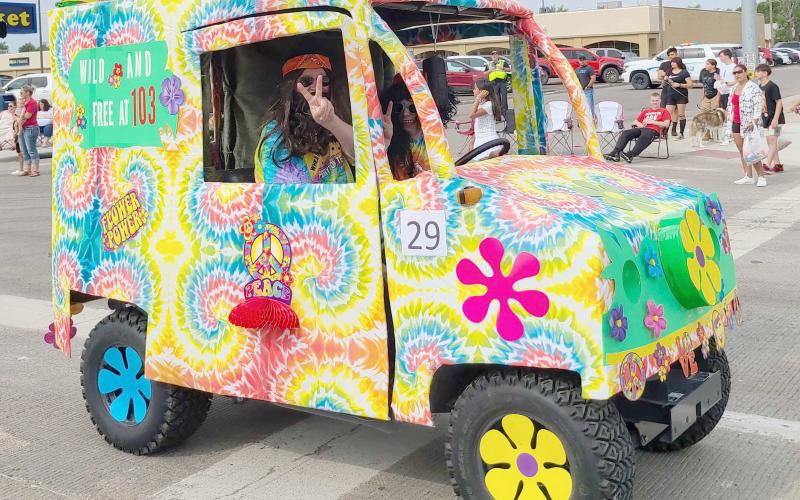 OUT OF THE ORDINARY WINNER— Ochiltree County residents turned out on Saturday to enjoy the annual Wheatheart of the Nation Celebration parade. The winner in the Out of the Ordinary category was Parker Swinney.