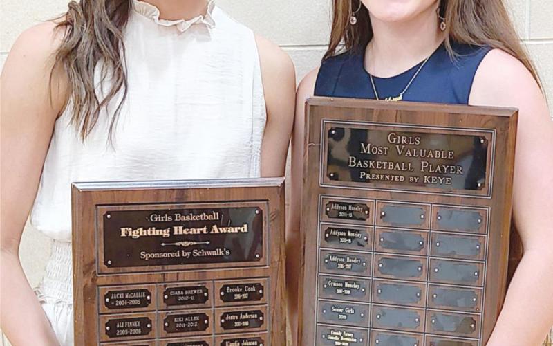 GIRLS BASKETBALL PLAYERS BRING HOME AWARDS