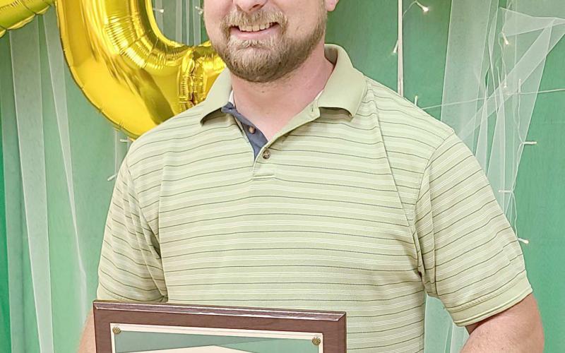 Ochiltree County 4-H held its annual awards ceremony at the Ochiltree County Expo Center on Oct. 9. The award for Outstanding Leader went to Bear Knox for his leadership with the Shooting Sports Project. Not pictured is fellow recipient Robert Flores.