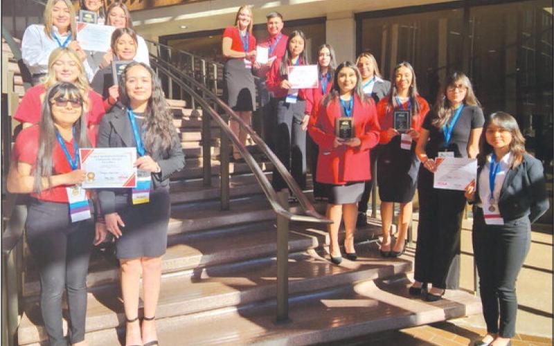 Perryton High School’s chapter of Family, Career and Community Leaders of America (FCCLA) attended Region 1 STAR at the 4A level in Lubbock earlier this month. The Perryton chapter was recognized for the most members competing at the competition and for having the most participation in the Family and Consumer Sciences Assessments. PHS had 19 members complete Power Of One Individual Units of Study, with two completing all five units. See story for more information.