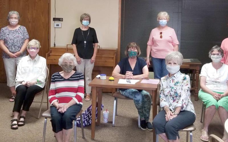 JENNIE JUNE MEETING—The Jennie June Club met July 8 to discuss plans for the upcoming year. Members observed COVID-19 pandemic protocol with social distancing and wearing masks. Pictured are, from left, Ruth Roberson, Dorothy Ezzell, Phillis Oquin, Barbara Johnson, Evelyn Barnett, Cynthia Andreas, Penny Clark, Arlene Boxwell, Carolyn Thomas, Janet Blasingame, LaDonna Barclay and Betty Penner.