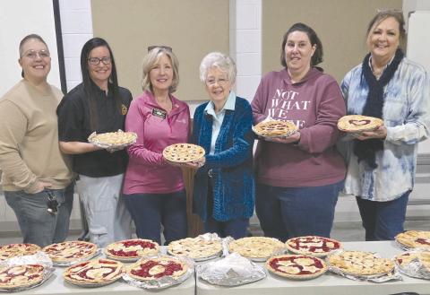 The Rotary Club’s annual Cherry Pie Contest was held on Saturday, Feb. 21. Judges for the contest got to enjoy dozens of delicious pies and desserts that were entered into the competition. Pictured are, from left, judge Jessica Vasquez, Kelly Judice, Rotary International District Governor Sandra Witt, Cynthia Shattles, pie contest chair Crystal Richardson, and judge Daryla Allred.