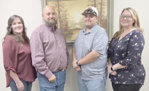 KIWANIS OFFICERS NAMED— The Perryton Kiwanis Club named their slate of officers for the upcoming year at their annual banquet on Tuesday, Sept. 9. Pictured from left are secretary Nikki Green, president Chase Allison, president-elect Daniel Chavira, and treasurer Samantha Gonzalez.