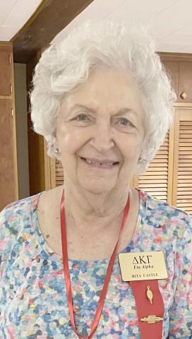 On May 6, Rita Castle celebrated 50 years of membership in the Eta Alpha Chapter of Delta Kappa Gamma. During her membership, she held numerous positions and served on countless committees. Eta Alpha members congratulated her for 50 years of dedication. Delta Kappa Gamma Society International promotes professional and personal growth of women educators and excellence in education.