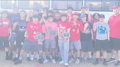 THREE-PEAT CHAMPIONS The Ranger powerlifting team took the regional championship for the third year in a row, and is sending two lifters, junior Christian Laja and sophomore Daniel Alvidrez, and two alternates, to the statepowerlifting meet, set for March 27 in Abilene.The team also had several regional medalists in the regional competition In addition, Coach Casey Arruda was tapped as the Regional Coach of the Year for the third year in a row as well.