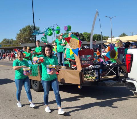 COMMERCIAL FLOAT PARADE CHAMP – The Wheatheart of the Nation Celebration parade brought thousands of people out on Saturday, Aug. 24, to watch the spectacle. The winner in the Commercial Float category was Interstate Bank.