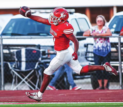 RANGERS FALL TO CANADIAN Isaias Dominguez #7 (JR) busted loose for a long touchdown run as the Rangers tried to mount a comeback against the Canadian Wildcats on Friday. See story for more information. (Photo courtesy of David Erickson)