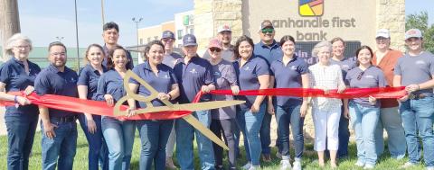 Members of the Perryton-Ochiltree Chamber of Commerce, along with friends, family, staff, and well-wishers were on hand for a ribbon-cutting ceremony at Panhandle First Bank, located at 2729 S. Main in Perryton. The ribbon-cutting was to commemorate the bank’s recent name-change.