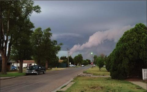 DARK CLOUDS OVERHEAD Anyone looking south of Perryton Monday evening got treated to the sight of ominous black clouds heading for the city. Perryton and Ochiltree County have enjoyed a bit more rain over the past week, but the rain has come with lots of thunder and lightning, as well as some damaging hail.