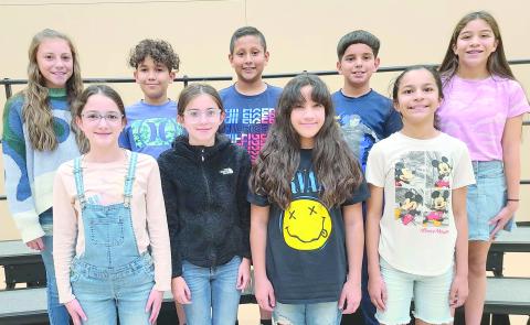 PJH HONOR CHOIR RECOGNIZED— Perryton Junior High sixth grade choir students auditioned in mid-October for places in the 6th Grade Honor Choir. They participated in clinics in Amarillo and performed at the Amarillo Civic Center on Oct. 22. Honor Choir members at PJH included, from left, front row, Tiana Zamora, Sarah Assad, Andrea Pena, and Julia Ramirez; and back row, Alexa Vela, Elian Ramos, Bryan Miranda, Juan Aguilar, and Marilyn Rojo. Not pictured is Maggie Kinney.