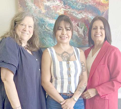 Young Careerist of Month Janette Sandoval, center, with PPW members Frances Aston, left, and Susie Najera