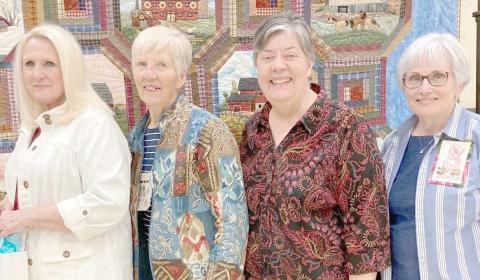QUILT GUILD CHARTER MEMBERS— The Friendship Quilt Guild recently celebrated its 35th birthday. Charter members of are, from left, Peggy Cantu, Nelle Evans (both night group), Lana Pulpan (day group) and Bonita Campbell. (both day and night groups).