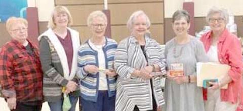 DAY QUILT GUILD OFFICERS—New officers for the Friendship Quilt Guild day group were installed Sept. 9. They are, from left, Brenda Griffin, sunshine chairman; Marianne Pipkin, reporter; Freddie Seaman, treasurer; Carol McGarraugh, secretary; Melba Johnson, vice president; and Ilene Floyd, president.