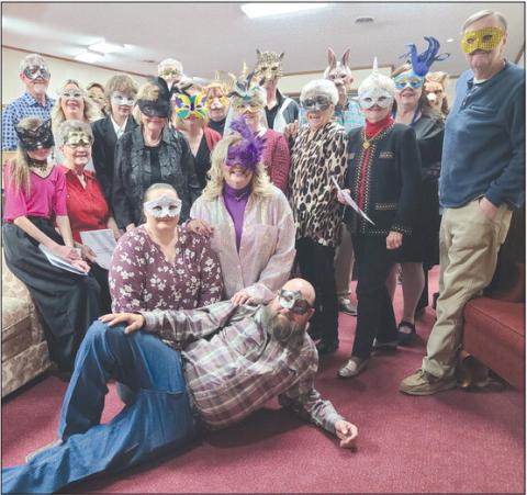 Attendees of the Valentine’s Dinner at the Ochiltree County Senior Citizen Center on Tuesday were treated to a special murder-mystery puzzle. Diners were dropped into a mystery during Carnival season in 1755 Venice, courtesy of a host of masked performers offering clues, mysteries, and danger — and lots of good fun, too. About 80 people attended the fundraiser for the Senior Center.