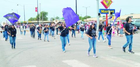 SMALL BAND, SECOND PLACE— Main Street was filled with people on Aug. 20 who turned out to enjoy the annual Wheatheart of the Nation Celebration parade. The second place winner in the Small Band category was the Spearman High School Band.